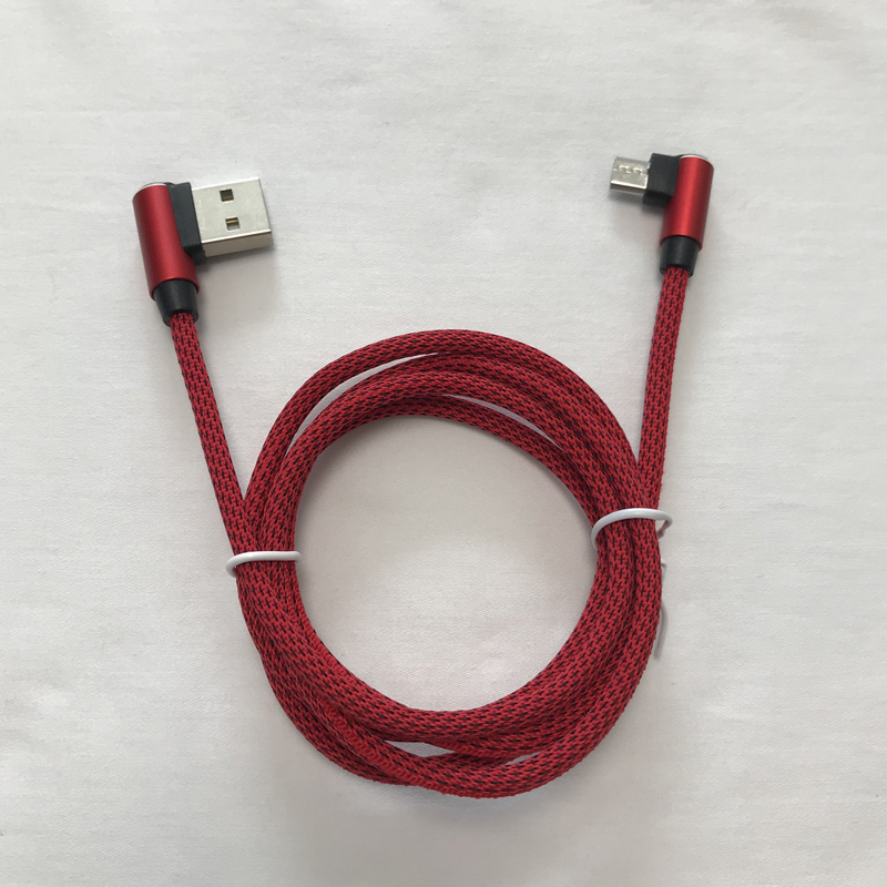 Geflochtenes Datenkabel Schnelles Aufladen rundes Aluminiumgehäuse USB-Kabel für Micro-USB, Typ C, iPhone-Blitzladung und -synchronisation
