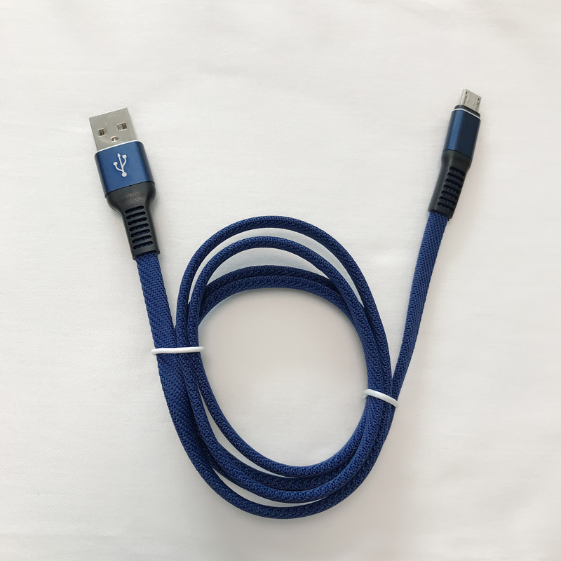 Geflochtenes, schnelles Aufladen Flaches Aluminiumgehäuse Flex-Biegungs-Verwicklung Freies USB-Datenkabel für Micro-USB, Typ C, iPhone-Blitzladung und Synchronisation