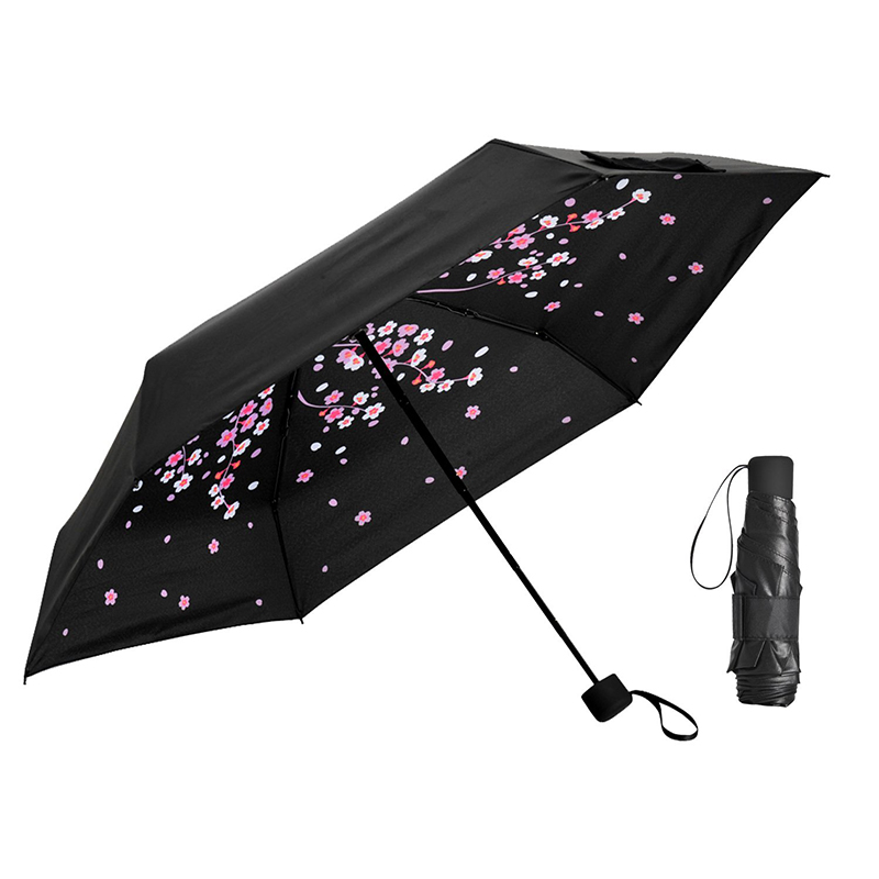 Beliebter innerer Blumendruck des Sonnenschutzes 5-fach Mini-Regenschirm