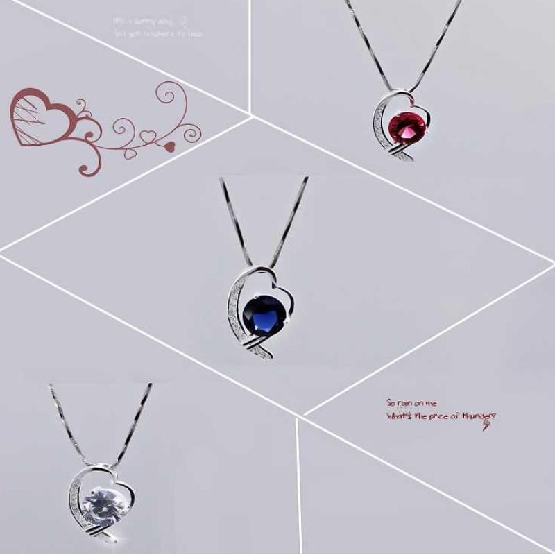 925 Silber Anhänger Boutique Mode Kristall Micro-Intarsien Love Pendant Europa und Amerika