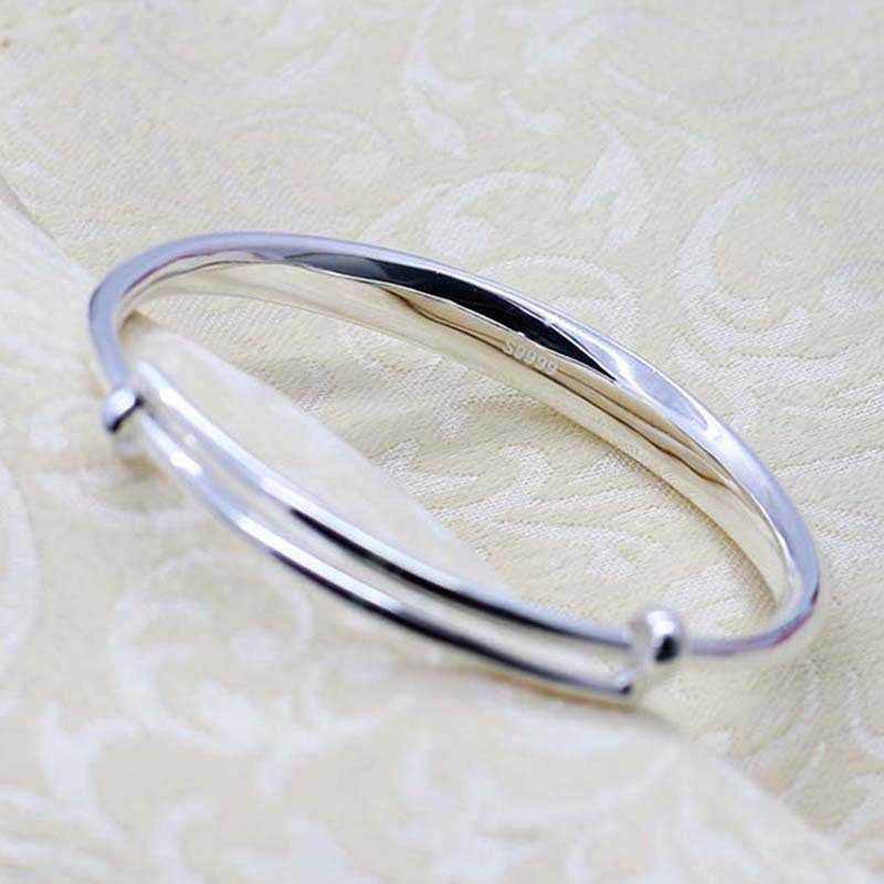 999 Silber konvexes Armband, drücken und ziehen Live-Mouthsilber-Armband, einfacher modischer Silberschmuck