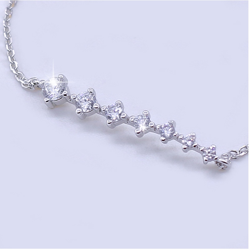 925 Silberarmband Weibliches einfaches süßes Kristallarmband
