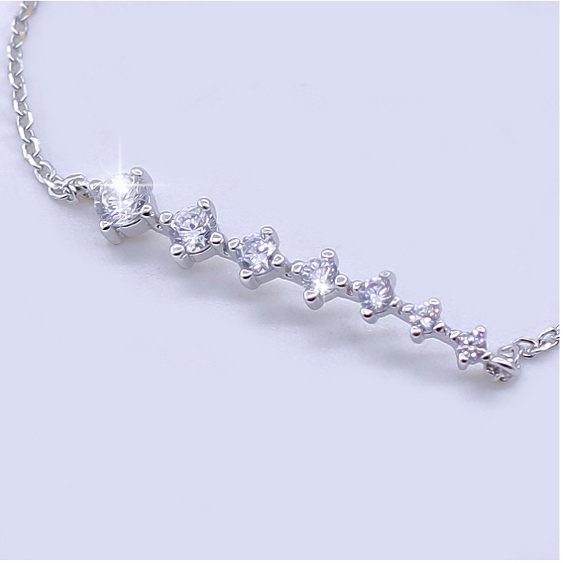 925 Silberarmband Weibliches einfaches süßes Kristallarmband