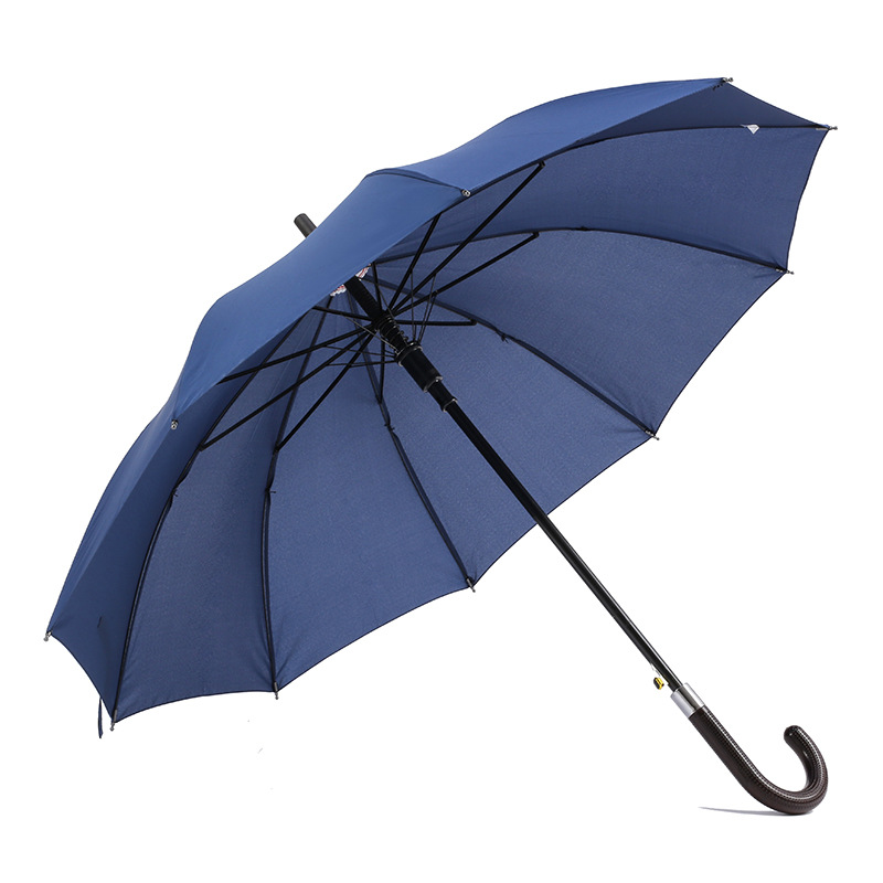Outdoor Custom Logo 190T Pongeee Stoff Metallrahmen J Form Griff Auto offen regelmäßige gerade Regenschirm