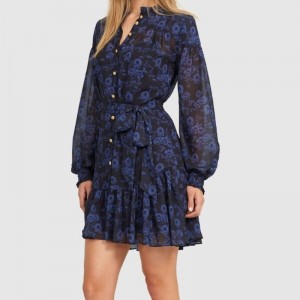 Neues langärmliges Minikleid für Damen