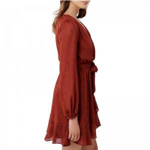 Neu eingetroffenes Skaterkleid mit langen Ärmeln aus rostfreiem Metall für Damen