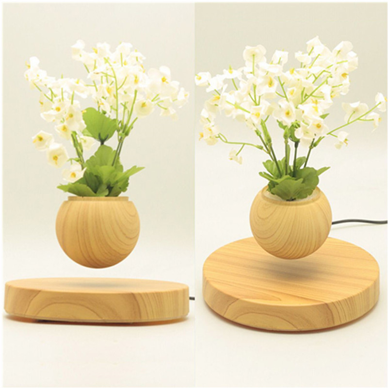 Magnetschwebebahn aus Holz mit Luft-Bonsai-Blumentopf pa-0721
