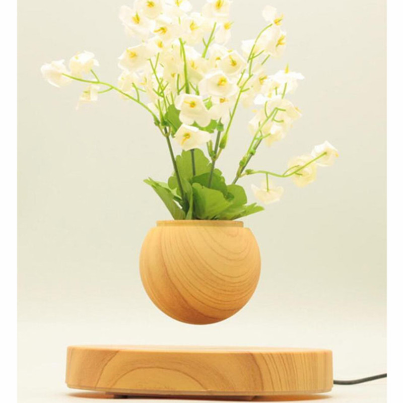 Magnetschwebebahn aus Holz mit Luft-Bonsai-Blumentopf pa-0721