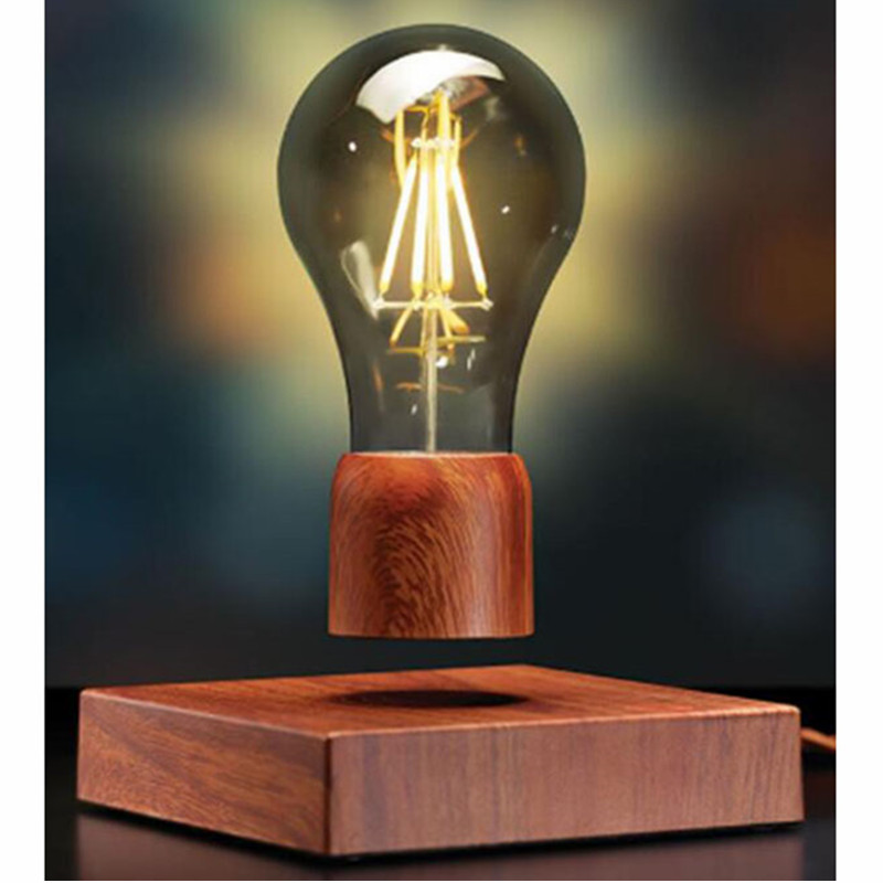 Schwebende LED-Glühlampe mit schwebender LED-Leuchte PA-1004 aus Holz