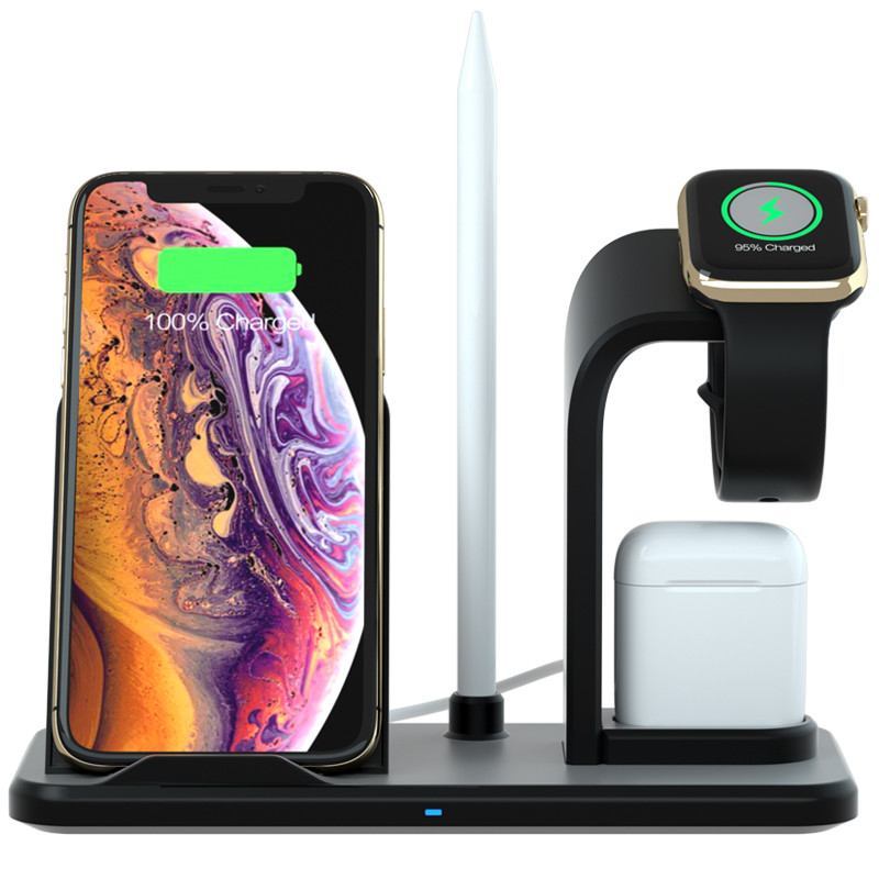 KPS-9303HC Kundenspezifisches 10W Qi schnelles 3in1 kabelloses Ladegerät für Iwatch und Airpods