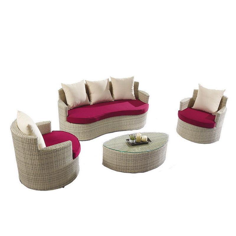 Kleine 2-Sitzer-Eck-Rattan-Gartensofa-Set