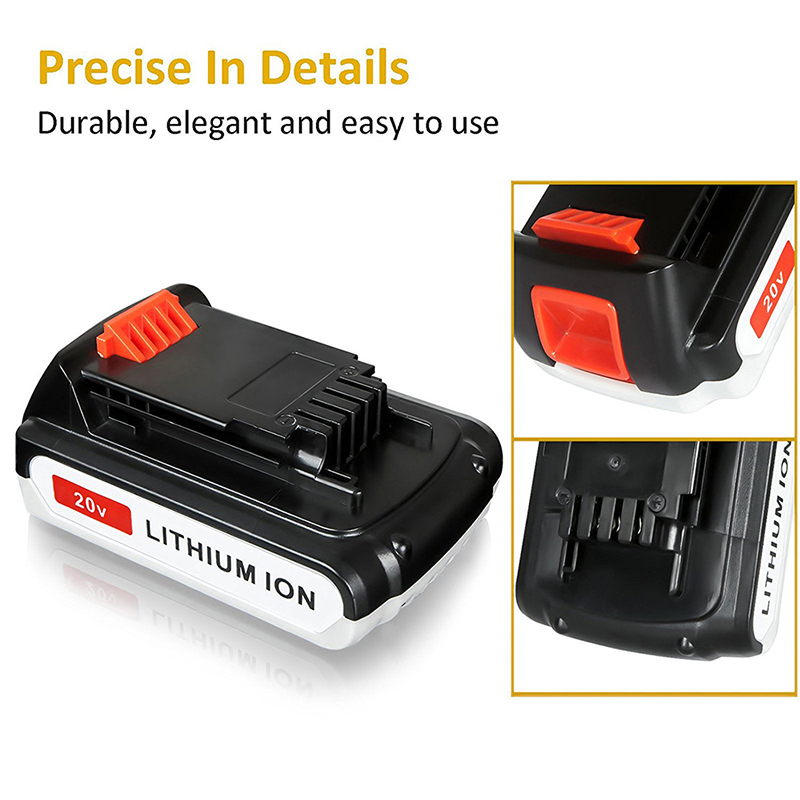 Li-Ion 2000mAh 20V Ersatzakkus für Black u0026 Decker LB20, LBX20, LBX4020, LB2X4020 Werkzeuge