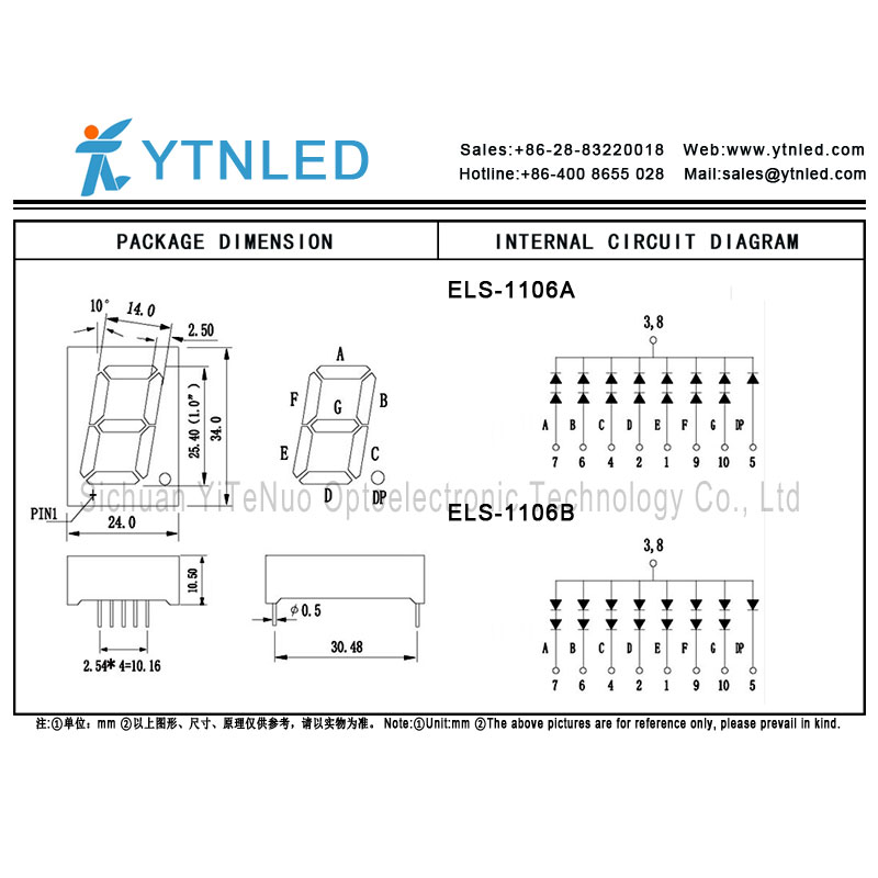 1 Zoll rote 1-stellige 7-Segment-LED-Anzeige, digitale Röhre