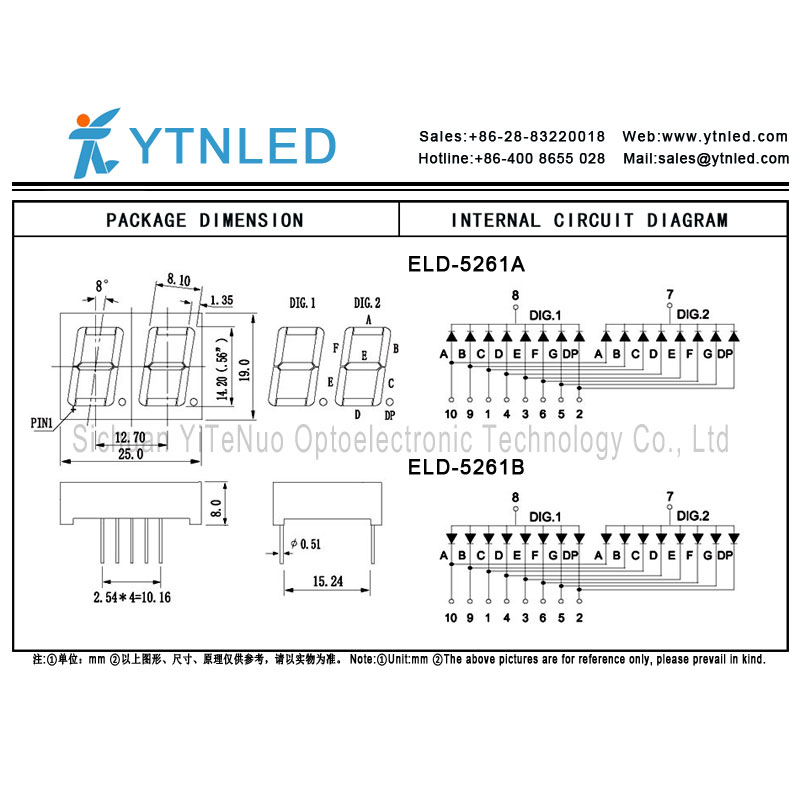 0,56 Zoll 2-stellige rote 7-Segment-LED-Anzeige, digitale Röhre