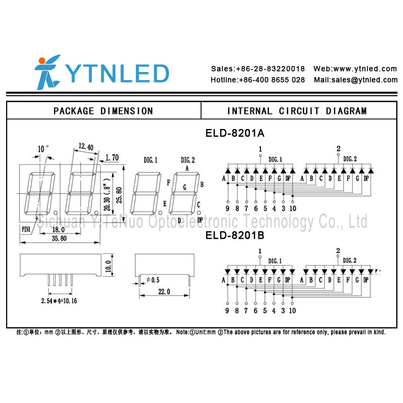 0,8 Zoll 2-stellige rote 7-Segment-LED-Anzeige, digitale Röhre