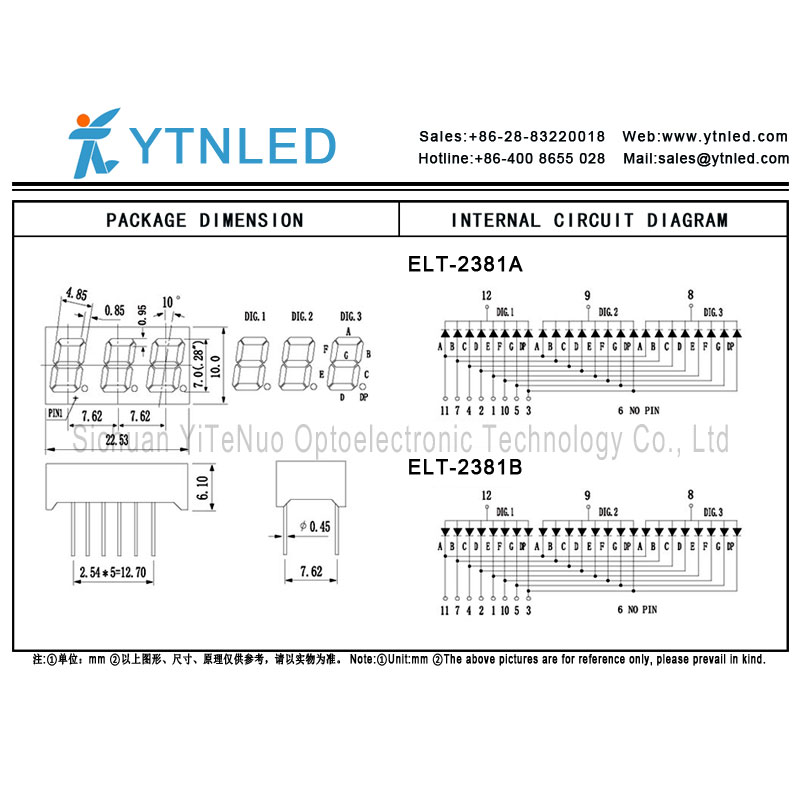 0,28 Zoll rote 3-stellige 7-Segment-LED-Anzeige, digitale Röhre