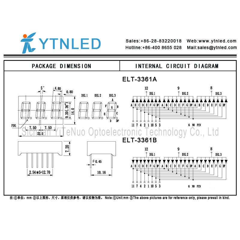 0,36 Zoll rote 3-stellige 7-Segment-LED-Anzeige, digitale Röhre