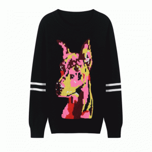 Neueste Herbst Winter Langarm Wolf Jacquard Frauen Tops Pullover Sweater