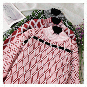 Halber Rollkragen Plus Size Damen Strickpullover Kleid