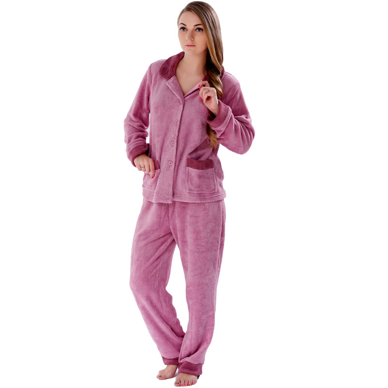 Frauen-fester Korallenvlies-Erwachsen-Pyjama
