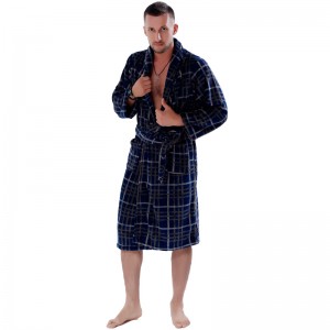 Paar Fleece Robe gestreiften gedruckten Pyjama