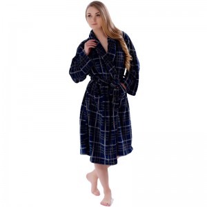 Paar Fleece Robe gestreiften gedruckten Pyjama