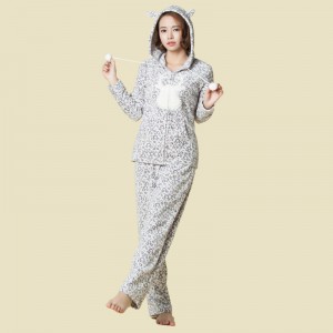 Frauen gedruckt Coral Fleece Adult Pyjama Set
