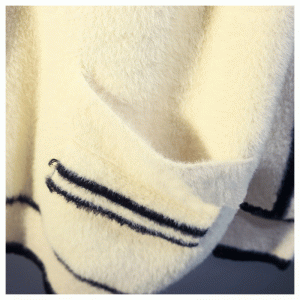 2019 neueste lose Nachahmung Nerz Streifen Jacquard Damen Strickjacke