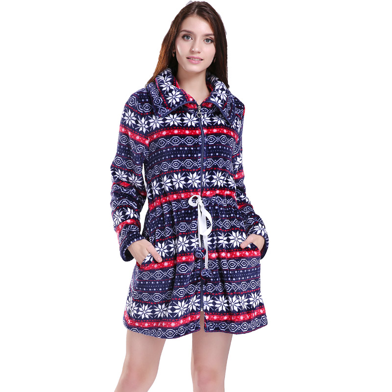 Frauen bedruckte Roben Flanell Fleece Pyjamas