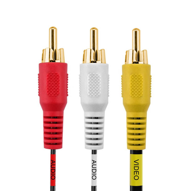 3-poliger Cinch auf 3-poliger Cinch Composite-Video-Audio-A / V-AV-Kabel, vergoldet