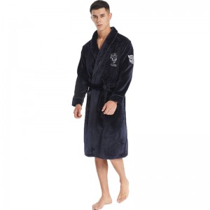 Männer Stickerei Luxus Flanell Fleece Robe