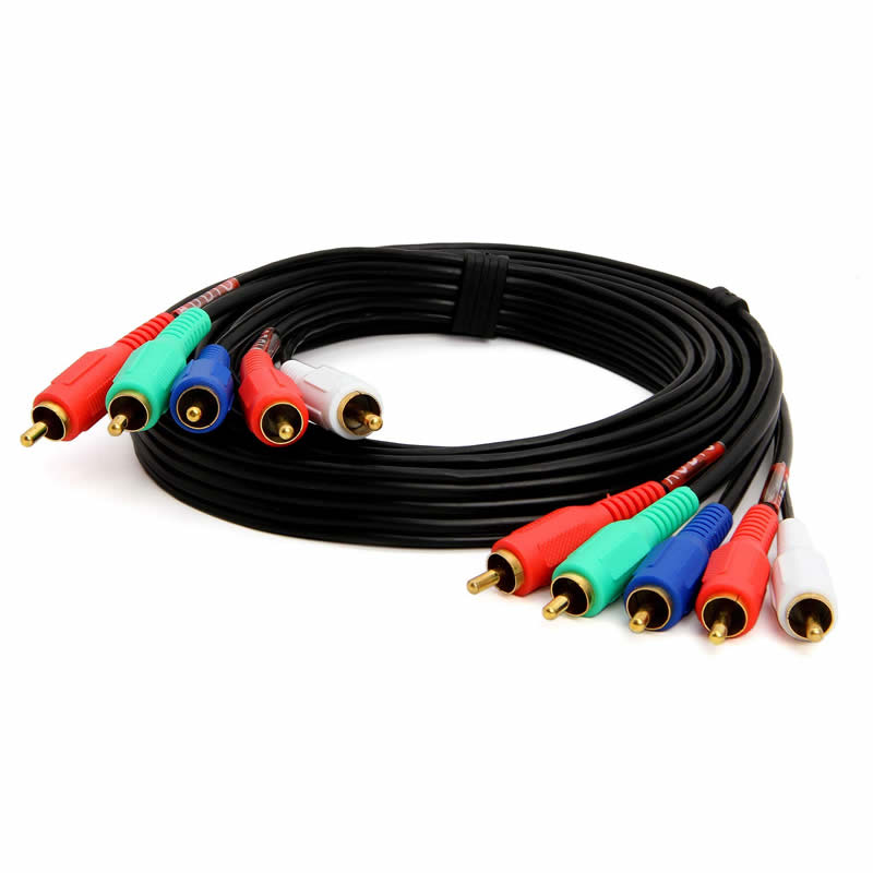 5-Cinch-Stecker auf 5-Cinch-RGB-Komponenten-Audiovideokabel für HDTV - Vergoldeter Cinch-Stecker auf Cinch