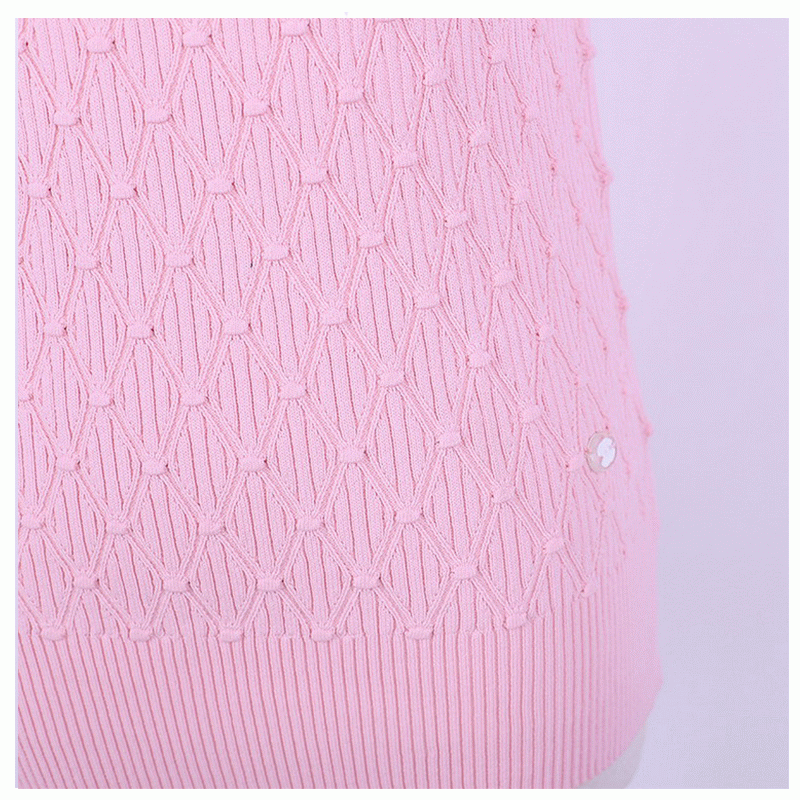 2018 Diamond Grids Sommer Kurzarm Strickpullover Frauen
