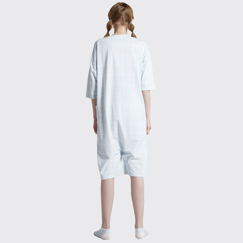 Frauen Onesie gedruckt Baumwolle Jersey Stickerei Pyjamas Set