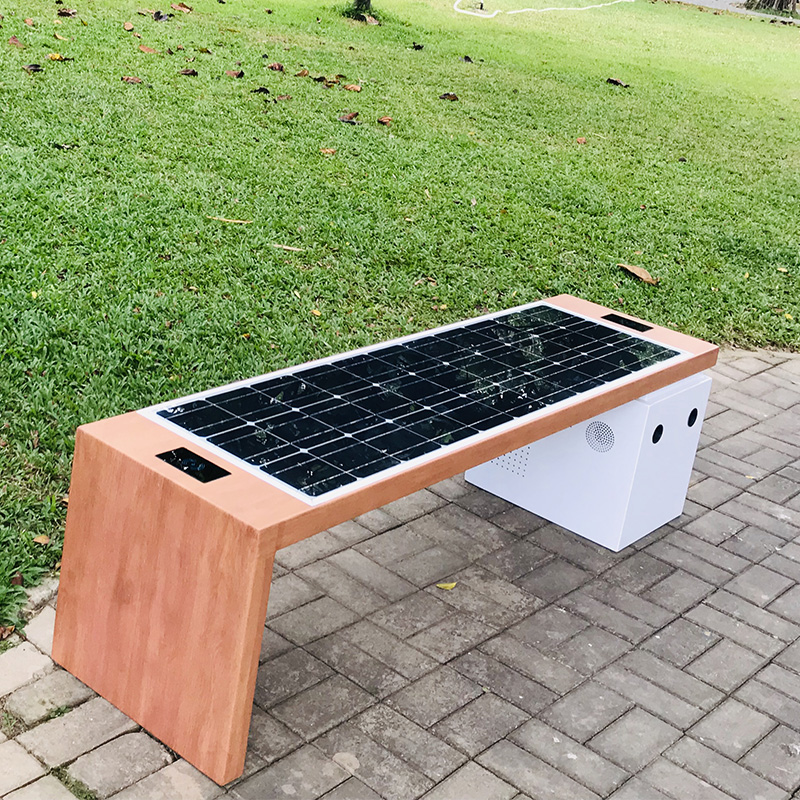 Solarprodukte im Trend 2019 Parkbank ohne Rückenlehne Smart Street Furniture