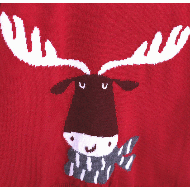 Benutzerdefinierte Weihnachten lose hässliche Weihnachten Deer Intarsia Strickpullover