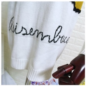 American / European Size Daisy Flower Jacquard Damen Pullover Sweater Kleid