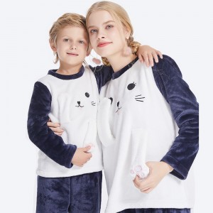 Familie passenden Flanell Fleece-Stickerei Pyjama Set
