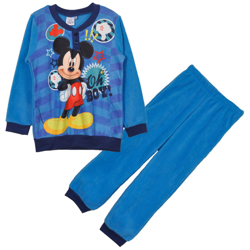 Jungen gedruckt Mikrofaser Fleece Cartoon Pyjama Set