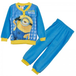 Jungen gedruckt Mikrofaser Fleece Cartoon Pyjama Set