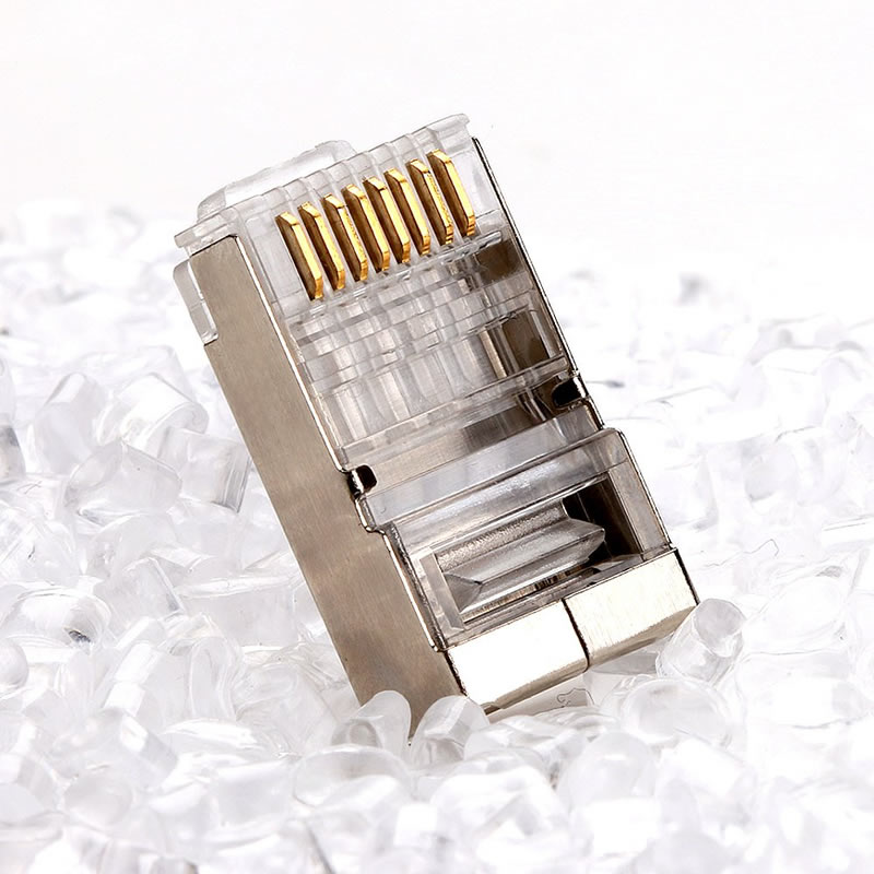 RJ45-Steckverbinder CAT5E CAT6 Crimp-Ethernet-Steckverbinder STP 8P8C Modular Crystal Head Plugs