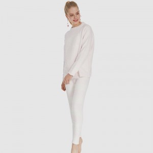 Frauen Elastic Microfiber Fleece Pyjamas Set