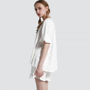 Frauen gedruckt Baumwolle-Spandex Single Jersey Pyjama Set