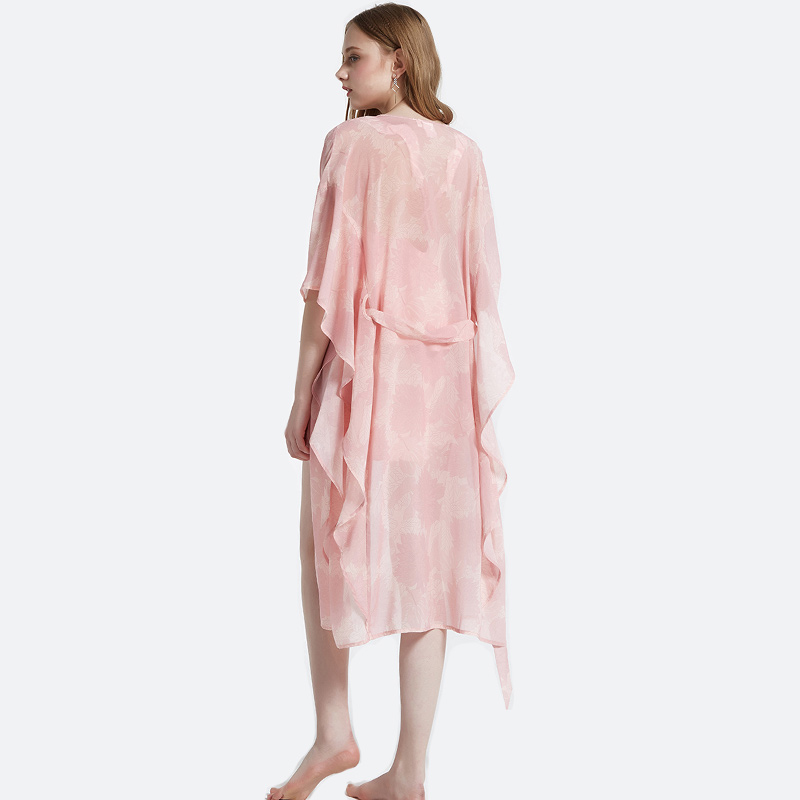 Damen Satin Pyjama Set mit bedrucktem Schal