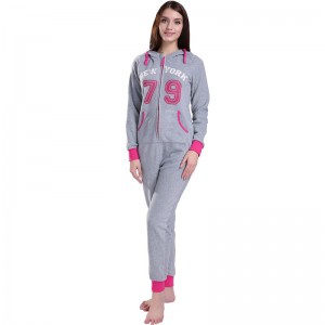 Erwachsene Mikrofaser Fleece Hooded Onesie Pyjama Sets für Frauen