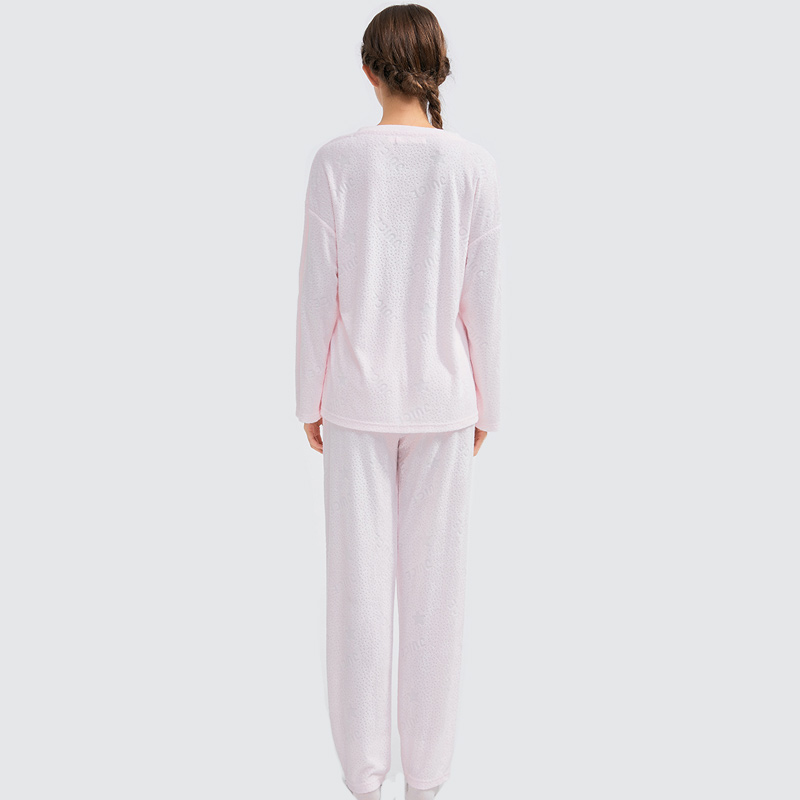 Frauen Bambus Jacquard Stoff bestickt Pyjama Set