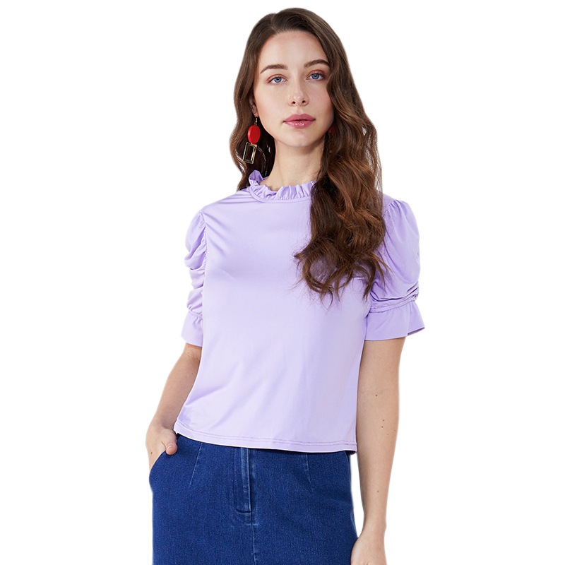 OEM Rüschenärmel Mode Schneiden Rüschen Formale Chiffonbluse Designs Mädchen Frau Bluse