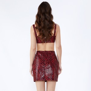 Leopard Printed Halfter Short Sexy Bandage Damen Kleidung Zweiteiler