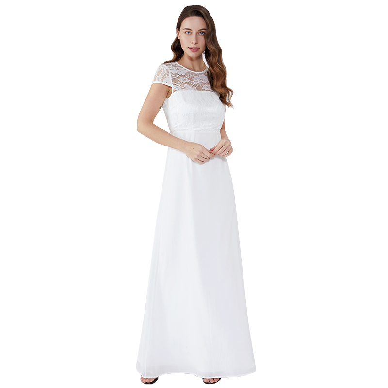 Leak Back Lace Evening 2019 Lange Frau Kleidung Weißes Kleid Maxi-Kleid JCGJ190315079
