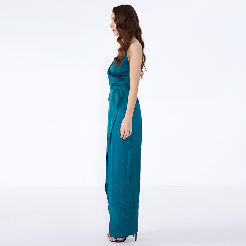 Mode oem benutzerdefinierte split plain sling design engen abend frauen maxi dress